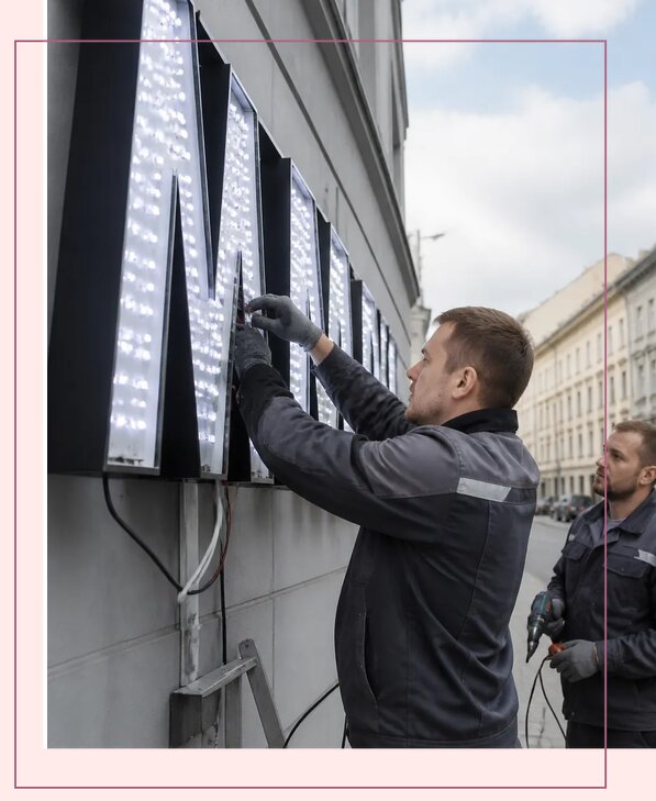 Изготовление и монтаж светодиодных LED вывесок в Твери